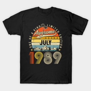 Awesome Since July 1989 Vintage 34th Birthday T-Shirt